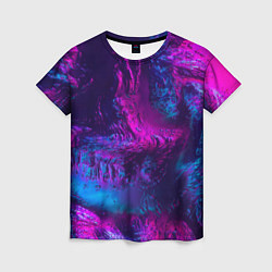 Женская футболка Неоновая абстракция синий и розовый