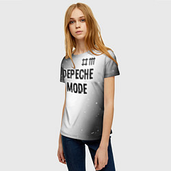 Футболка женская Depeche Mode glitch на светлом фоне: символ сверху, цвет: 3D-принт — фото 2