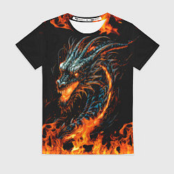 Женская футболка Свирепый огненный дракон 2024
