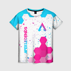 Женская футболка Apex Legends neon gradient style вертикально