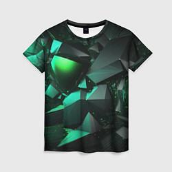 Женская футболка Зеленые абстрактные объекты