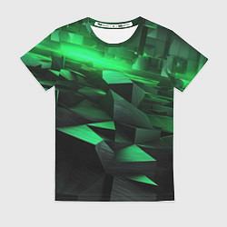 Женская футболка Зеленые квадратные плиты