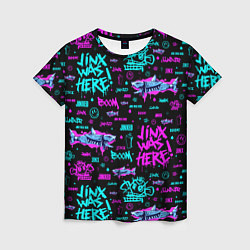Женская футболка Jinx Arcane pattern neon