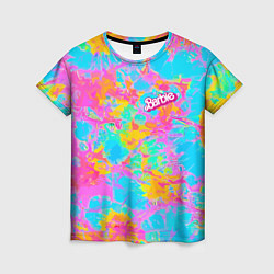 Женская футболка Барбм - цветочный абстрактный паттерн - тай-дай