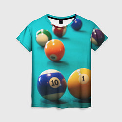 Футболка женская Бильярдные шары, цвет: 3D-принт