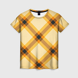 Женская футболка Желтая шотландская клетка