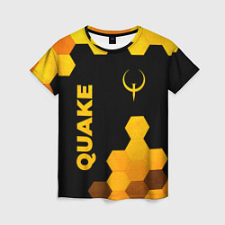 Женская футболка Quake - gold gradient вертикально