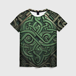 Женская футболка Симметричный узор в ирландском стиле