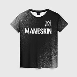 Футболка женская Maneskin glitch на темном фоне посередине, цвет: 3D-принт