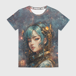 Женская футболка Прекрасная кибернетическая девушка