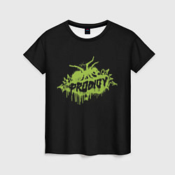 Женская футболка The Prodigy green spider