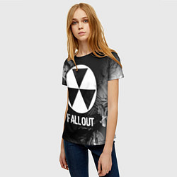 Футболка женская Fallout glitch на темном фоне, цвет: 3D-принт — фото 2