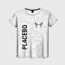 Женская футболка Placebo glitch на светлом фоне вертикально