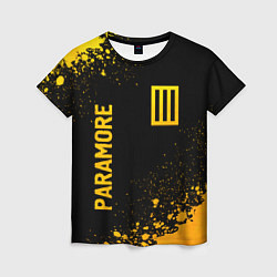 Женская футболка Paramore - gold gradient вертикально