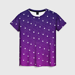 Женская футболка Звёзды на сиреневом