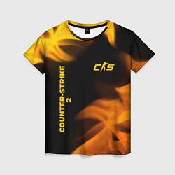 Женская футболка Counter-Strike 2 - gold gradient вертикально