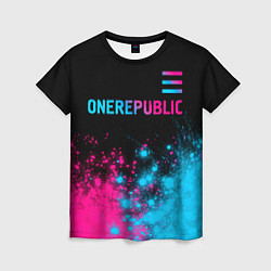 Женская футболка OneRepublic - neon gradient посередине