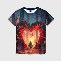 Женская футболка Сердце в сердце на закате