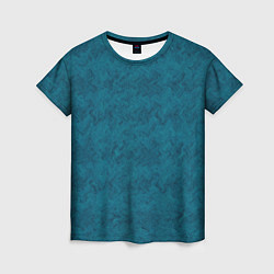 Женская футболка Бирюзовая текстура имитация меха