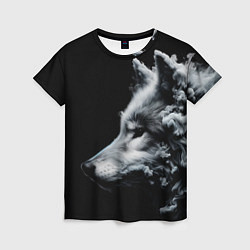 Женская футболка Дымный волк