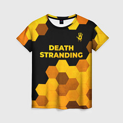Женская футболка Death Stranding - gold gradient посередине