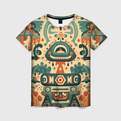 Женская футболка Абстрактный узор в мексиканском фолк-арт стиле