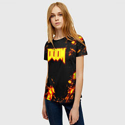Футболка женская Doom огненный марс, цвет: 3D-принт — фото 2