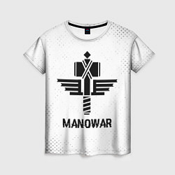 Женская футболка Manowar glitch на светлом фоне