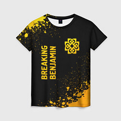 Женская футболка Breaking Benjamin - gold gradient вертикально