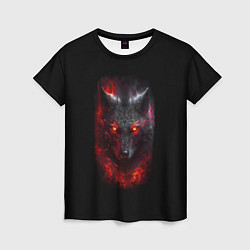 Женская футболка Огненный волк