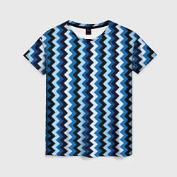 Женская футболка Ломаные полосы синий