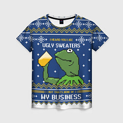 Футболка женская I heard you like ugly sweaters, цвет: 3D-принт