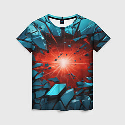 Футболка женская Взрыв бирюзовых камней, цвет: 3D-принт