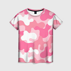 Женская футболка Камуфляж розовый