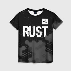Женская футболка Rust glitch на темном фоне посередине