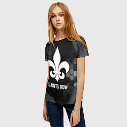 Футболка женская Saints Row glitch на темном фоне, цвет: 3D-принт — фото 2