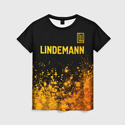 Женская футболка Lindemann - gold gradient посередине