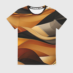 Женская футболка Желтая и черная абстракция