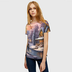 Футболка женская Зима в городе, цвет: 3D-принт — фото 2
