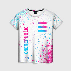 Женская футболка OneRepublic neon gradient style вертикально
