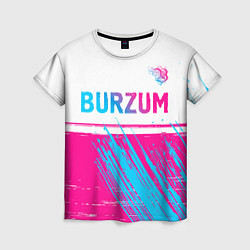 Женская футболка Burzum neon gradient style посередине