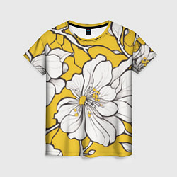 Женская футболка Японский паттерн цветов
