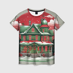 Женская футболка Рождественский дом
