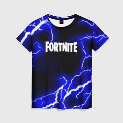 Женская футболка Fortnite шторм молнии неон