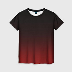 Женская футболка Градиент от тёмного до тёмно красного