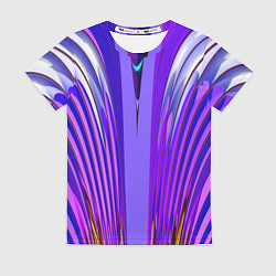 Футболка женская Фиолетовые линии и полосы, цвет: 3D-принт
