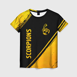 Женская футболка Scorpions - gold gradient вертикально