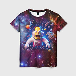 Женская футболка Homer Simpson in space - ai art