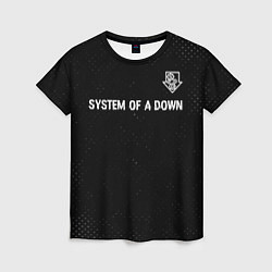 Футболка женская System of a Down glitch на темном фоне посередине, цвет: 3D-принт