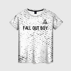 Женская футболка Fall Out Boy glitch на светлом фоне посередине